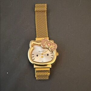 Hello Kitty Gold Watch with Pink Bow
